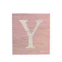 Cubo Rosa Bebê Letra Branca Festa Chá de Bebê Decoração 8x8x8 Cm Mdf Madeira