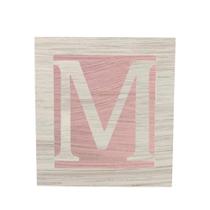 Cubo Rosa Letra Branca com Aplique Festa Chá de Bebê Decoração 8x8x8 Cm Mdf Madeira