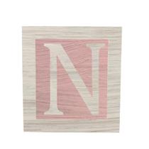 Cubo Rosa Letra Branca com Aplique Festa Chá de Bebê Decoração 8x8x8 Cm Mdf Madeira