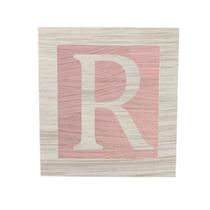 Cubo Rosa Letra Branca com Aplique Festa Chá de Bebê Decoração 8x8x8 Cm Mdf Madeira