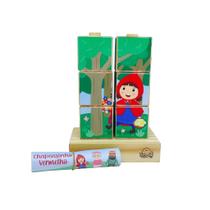 Cubos Chapeuzinho Vermelho - Quebra-Cabeça de Madeira - Newart Toy