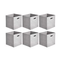 Cubos de armazenamento Amazon Basics dobráveis, pacote com 6 unidades, cinza claro Cubos de armazenamento Amazon Basics dobráveis, pacote com 6 unidades, cinza claro