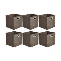 Cubos de armazenamento Amazon Basics dobráveis, pacote com 6 unidades, cinza