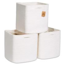 Cubos de Armazenamento de Algodão Natural - Conjunto com 3 - 28% Mais Espaço