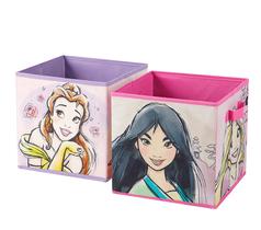 Cubos de Armazenamento Dobráveis Idea Nuova Disney Princesas 25x25cm Conjunto com 2 Cubos de Armazenamento Dobráveis Idea Nuova Disney Princesas 25x25cm Conjunto com 2