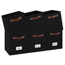 Cubos de armazenamento FinishingBO, pacote com 6 tecidos dobráveis pretos Cubos de armazenamento FinishingBO, pacote com 6 tecidos dobráveis pretos