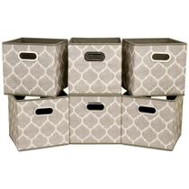 Cubos de armazenamento: HSDT, cestos de cubículo marrons, padrão de treliça x 27 cm Cubos de armazenamento: HSDT, cestos de cubículo marrons, padrão de treliça x 27 cm