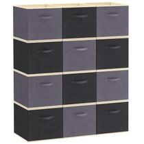 Cubos de armazenamento Lifewit, 12 pacotes, 28 cm, dobráveis, cinza e preto