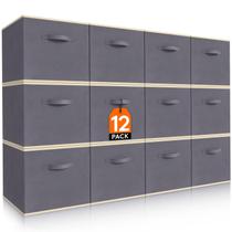 Cubos de armazenamento Lifewit, 12 pacotes, 28 x 28 x 28 cm, tecido cinza