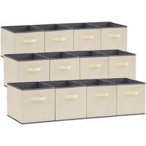 Cubos de armazenamento Lifewit, 12 pacotes de 28 cm, dobráveis, bege