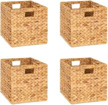 Cubos de armazenamento M4DECOR Water Hyacinth Wicker 26,67 x 26,67 cm (4)