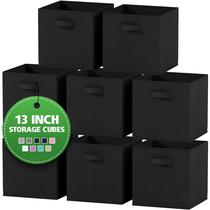 Cubos de armazenamento NEATERIZE, pacote com 8, 33x33x33cm, tecido preto
