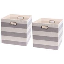 Cubos de armazenamento Posprica 13x13, cestos dobráveis, 2 unidades, cinza-branco