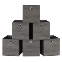 Cubos de armazenamento SONGMICS Conjunto de 6 caixas 33x33x33cm Misty Grey Cubos de armazenamento SONGMICS Conjunto de 6 caixas 33x33x33cm Misty Grey