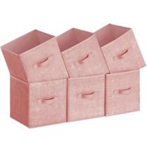 Cubos de Armazenamento SONGMICS em Tecido Não Tecido - 26x26x28cm - Rosa Gelatinoso