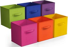 Cubos de armazenamento Sorbus Fabric, pacote com 6, 28x28x26cm - multicolorido