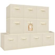 Cubos de armazenamento STORAGE MANIAC, pacote com 10 tecidos bege de 28 x 28 x 28 cm