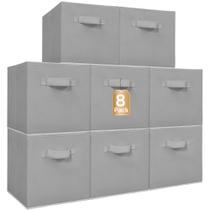 Cubos de armazenamento STORAGE MANIAC, pacote com 8, dobráveis, 28x28x28cm, cinza