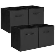 Cubos de armazenamento StorageWorks Black Leather 28 cm com alça, pacote com 4