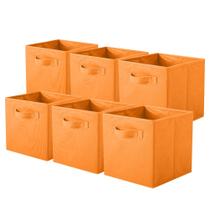 Cubos de armazenamento: tecido dobrável ShellKingdom, pacote com 6 unidades, laranja