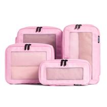 Cubos de embalagem de compressão Aerotrunk para viagens (pacote com 4, rosa) Cubos de embalagem de compressão Aerotrunk para viagens (pacote com 4, rosa)