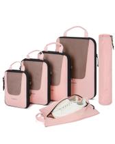 Cubos de embalagem de compressão BAGSMART Travel 6 Set Baby Pink Cubos de embalagem de compressão BAGSMART Travel 6 Set Baby Pink