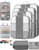 Cubos de embalagem de compressão de viagem OlarHike, 8 peças, cinza