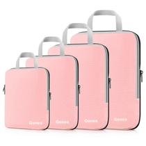 Cubos de embalagem de compressão Gonex, 4 peças, bolsas de viagem, rosa