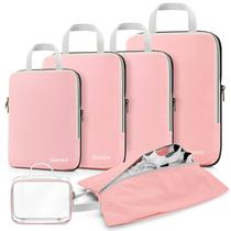 Cubos de embalagem de compressão Gonex expansíveis, conjunto de 6 peças, rosa