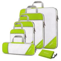 Cubos de embalagem de compressão Gonex L+M+S+XS+Slim+Saco de roupa verde