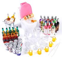 Cubos de gelo em miniatura, garrafas de cerveja e mini conjunto de bebidas, 71 unidades