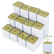 Cubos de lã de rocha CrazyTerra 3,8 cm, pacote com 24 para hidroponia Cubos de lã de rocha CrazyTerra 3,8 cm, pacote com 24 para hidroponia