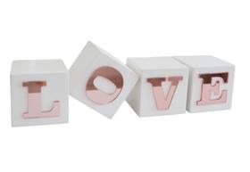Cubos Decorativos Casa Love Madeira Letras Espelhadas Home