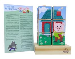 Cubos Quebra Cabeças Os Tres Porquinhos + Historia