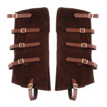Cubrebotas medievales de cuero estilo vikingo, protectores de piernas para cosplay Cubrebotas medievales de cuero estilo vikingo, protectores de piernas para cosplay