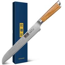 Cuchillo para Pan HOSHANHO 20 cm Acero Damasco Madera de Olivo Cuchillo para Pan HOSHANHO 20 cm Acero Damasco Madera de Olivo
