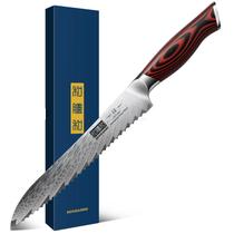 Cuchillo para Pan HOSHANHO 8" Acero Damasco Serrado y Afilado Cuchillo para Pan HOSHANHO 8" Acero Damasco Serrado y Afilado