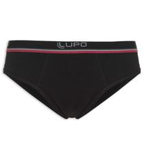 Cueca Adulto Slip Algodão Plus Cós Unifaixa Lupo Preta XXG