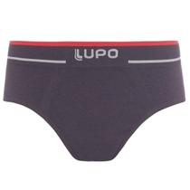 Cueca Adulto Slip Sem Costura Cós Uni Faixa Lupo Grafite P