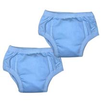 Cueca Algodão Absorvente para Desfralde Kit 2unds Lisa Azul