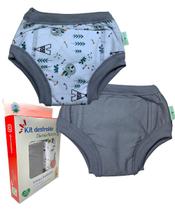 Cueca Algodão Desfralde Absorvente Kit 2unds Eco&ampPlay Urso