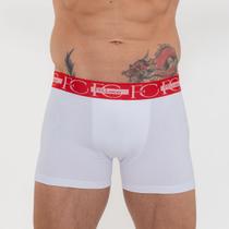 Cueca Box Sem Costura Lateral Branco E/ Vermelho Cueca Box Sem Costura Lateral Branco E/ Vermelho