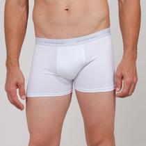 Cueca Boxer 2 X 1 Liso Branco - Id Underwear