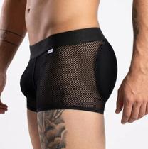 CUECA BOXER ARRASTAO Preto COM ENCHIMENTO NO BUMBUM CUECA BOXER ARRASTAO Preto COM ENCHIMENTO NO BUMBUM