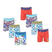 Cueca boxer atlética masculina, pacote com 7 unidades, Sonic The Hedgehog, 4-12 anos