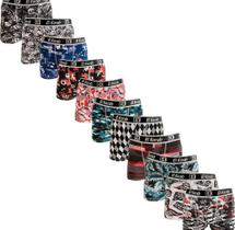 Cueca boxer box EL KORAB ORIGINAL adulto microfibra estampada Kit com 10 unidades direto da fábrica Cueca boxer box EL KORAB ORIGINAL adulto microfibra estampada Kit com 10 unidades direto da fábrica