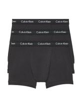 Cueca boxer Calvin Klein de algodão elástico para homens, pacote com 3 unidades