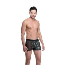 Cueca Boxer Camuflada com Renda Transparente