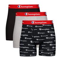 Cueca boxer Champion Cotton Stretch para homens preta GG