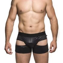Cueca Boxer Cirre Preto Com Abertura Na Coxa Cueca Boxer Cirre Preto Com Abertura Na Coxa